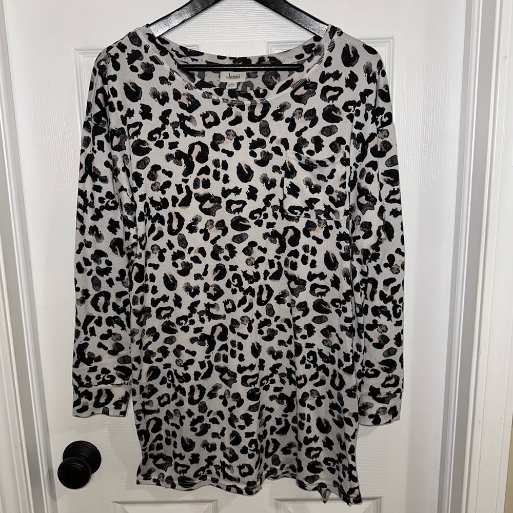 Leopard Night Shirt w/pocket